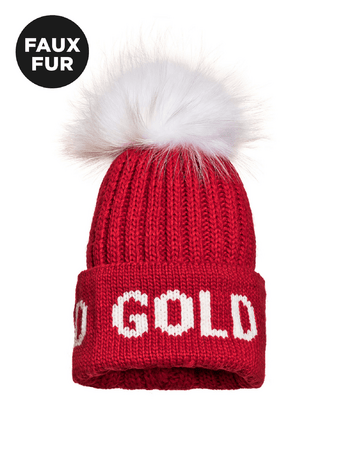 Čiapka Goldbergh Hodd Beanie Faux Pom Flame