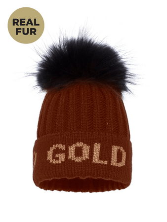 Čiapka Goldbergh Hodd Beanie Real Pom Mocha