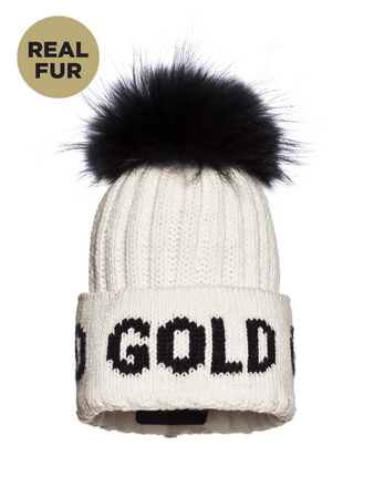 Čiapka Goldbergh Hodd Beanie Real Pom White