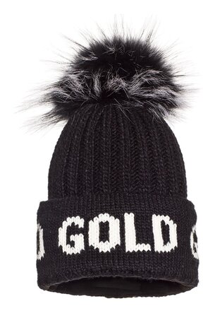 Čiapka Goldbergh Hodd Beanie Real Raccoon Fur Black