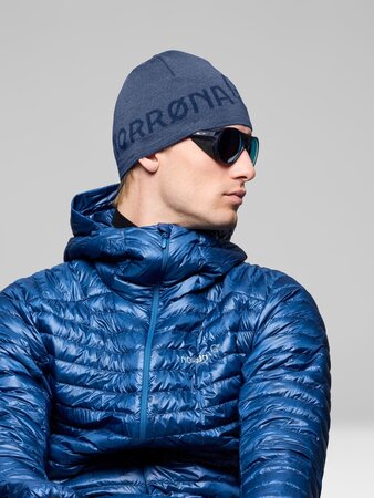 Čiapka Norrona /29 light merinoUll logo Beanie Vintage Indigo Melange