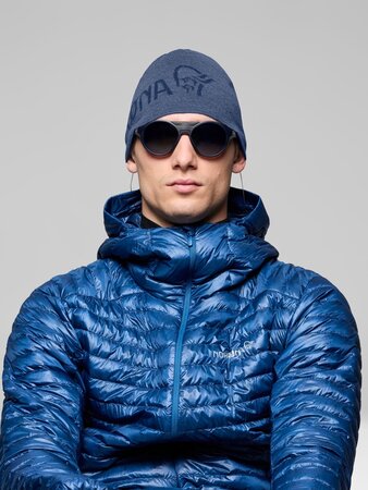Čiapka Norrona /29 light merinoUll logo Beanie Vintage Indigo Melange