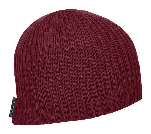 Čiapka Ortovox Double Rib Logo Beanie Dark Blood