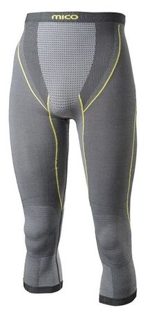 Funkčné legíny Mico 3/4 Tight Pants Silver Skin/Nero Melange