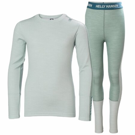 Funkčný set Helly Hansen JR Lifa Merino Midweight Green Mist