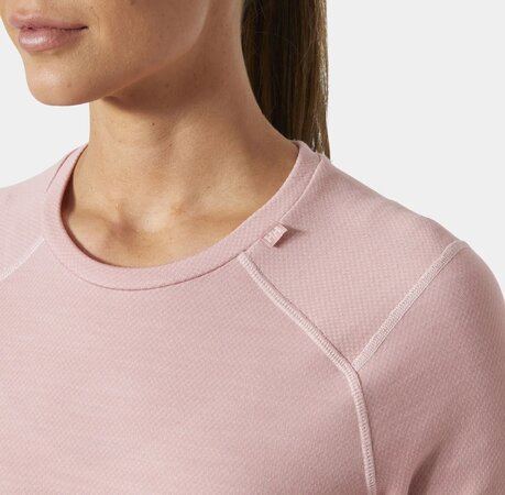 Funkčné tričko Helly Hansen W Lifa Merino Midweight Crew Pink Salt