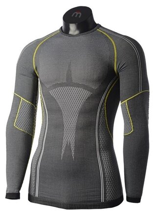 Funkčné tričko Mico Long Sleeve R Neck Silver Skin/Nero Melange
