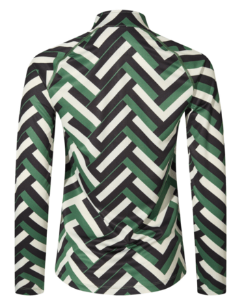 Funkčné tričko Perfect Moment 1/4 Zip Base Layer Top Waffle Print/Green