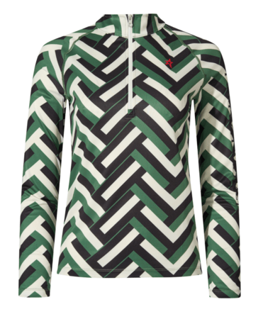 Funkčné tričko Perfect Moment 1/4 Zip Base Layer Top Waffle Print/Green