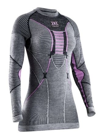 Funkčné tričko X-Bionic Merino Shirt LG SL Wmn Black/Grey/Magnolia