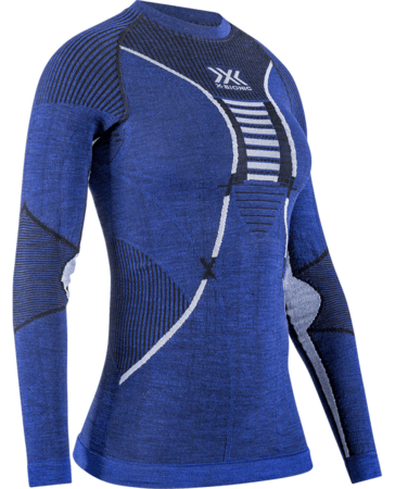Funkčné tričko X-Bionic Merino Shirt LG SL Wmn Dark Ocean/Arctic White