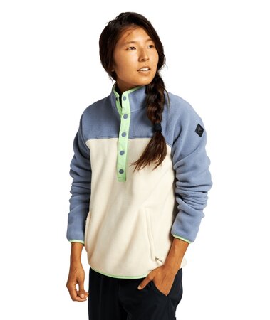 Dámska mikina Burton Hearth Fleece Pullover Folkstone Gray/Crème Brûlée