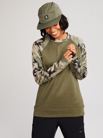 Dámska mikina Burton Oak Crewneck Fleece Martini Olive Heather