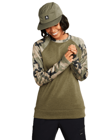 Dámska mikina Burton Oak Crewneck Fleece Martini Olive Heather
