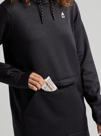 Dámska mikina Burton Oak Long Pullover Hoodie True Black Heather
