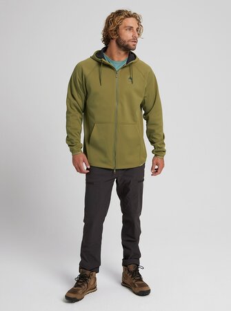 Pánska mikina Burton Crown Weatherproof Full-Zip Fleece Martini Olive