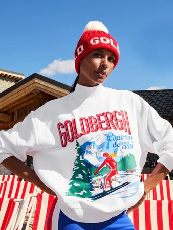 Mikina Goldbergh La Montagne Crew Neck Sweater White Mikina Goldbergh La Montagne Crew Neck Sweater White
