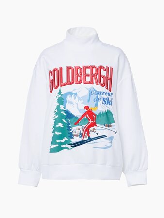 Mikina Goldbergh La Montagne Crew Neck Sweater White Mikina Goldbergh La Montagne Crew Neck Sweater White
