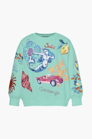 Mikina Goldbergh Seraphina Sweater Cool Turchese