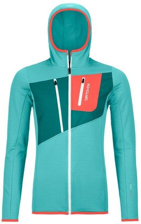 Dámska mikina Ortovox Fleece Grid Hoody W Ice Waterfall