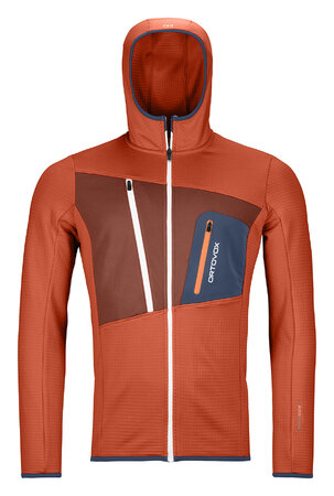 Pánska Mikina Ortovox Fleece Grid Hoody Desert Orange
