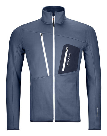 Pánska Mikina Ortovox Fleece Grid Jacket Night Blue