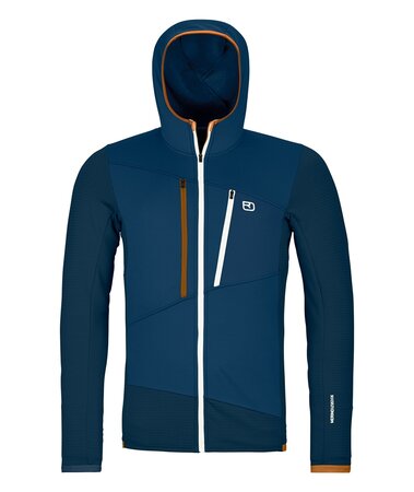 Mikina Ortovox Fleece Grid Hoody Men's Deep Ocean