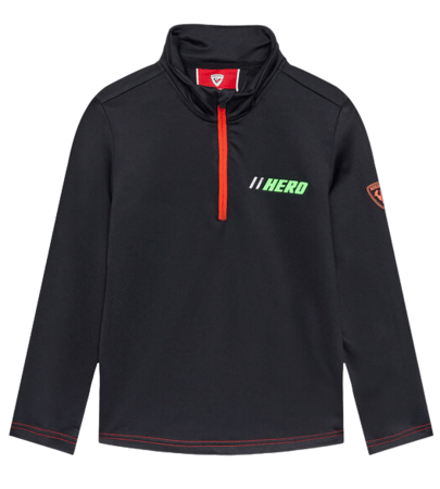 Detská mikina Rossignol Boy Hero 1/2 Zip Warm Stretch Black
