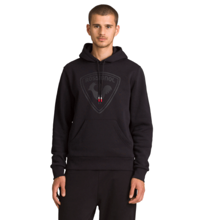 Pánska mikina Rossignol Men's Hooded Logo Fleece Sweatshirt Black