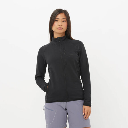 Mikina Salomon Essential Lightwarm Half Zip Women Deep Black