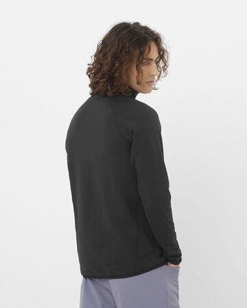 Mikina Salomon Essential Lightwarm Half Zip Men Deep Black