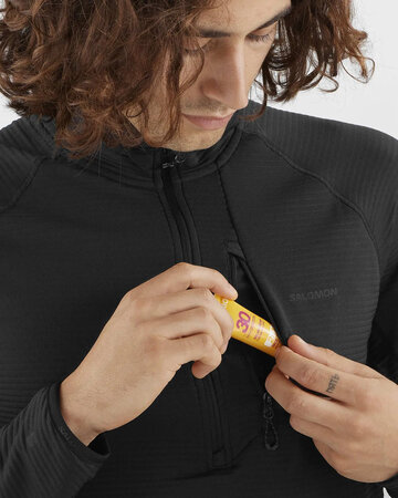 Mikina Salomon Essential Lightwarm Half Zip Men Deep Black