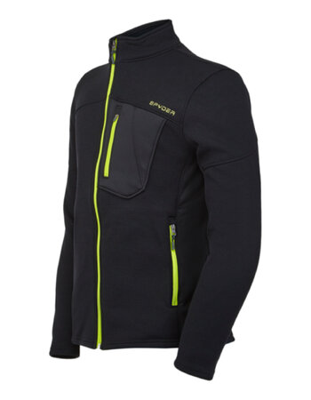 Mikina Spyder Bandit Hybrid Full Zip BSL Black/Sharp Lime 20/21