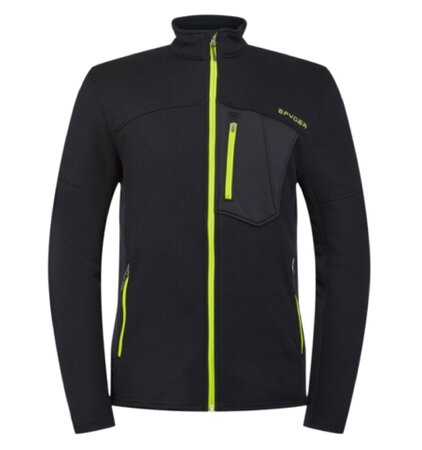 Mikina Spyder Bandit Hybrid Full Zip BSL Black/Sharp Lime 20/21