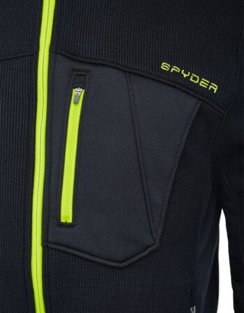 Mikina Spyder Bandit Hybrid Full Zip BSL Black/Sharp Lime 20/21