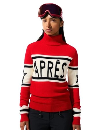 Dámsky sveter Perfect Moment Apres Schild Sweater Red/Snow White/Dark Charcoal Blue Dámsky sveter Perfect Moment Apres Schild Sweater Red/Snow White/Dark Charcoal Blue