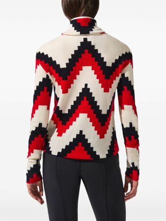 Dámsky sveter Perfect Moment Chevron Roll-Neck Sweater Chevron Print/Red Dámsky sveter Perfect Moment Chevron Roll-Neck Sweater Chevron Print/Red
