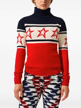 Dámsky sveter Perfect Moment Chopper Merino Wool Sweater Red/Navy Dámsky sveter Perfect Moment Chopper Merino Wool Sweater Red/Navy