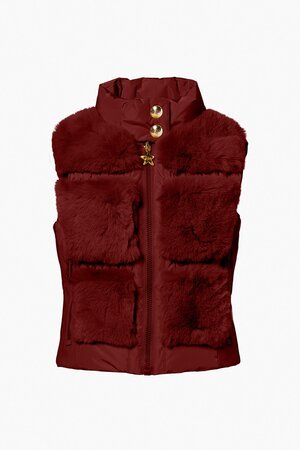 Vesta Goldbergh Chic Bodywarmer Faux Vino Rosso
