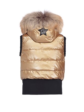 Vesta Goldbergh Shine Bodywarmer Real Fur Gold