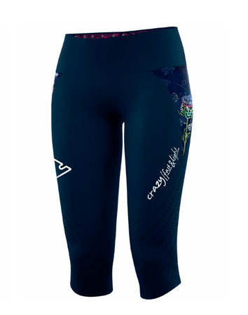 Dámske legíny Crazy Idea Pant Mid Pressure Allium Flower