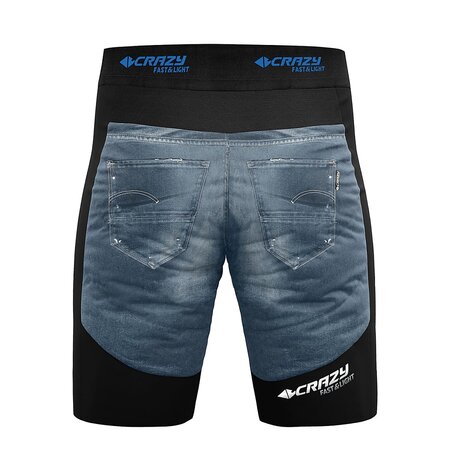Krátke nohavice Crazy Idea Short Acceleration Man Print Light Jeans