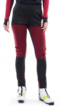 Dámske nohavice Fischer Asarna Softshell Black/Burgundy