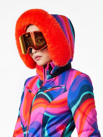Overal Goldbergh La Fête Faux Border Ski Suit Absinthe Rainbow