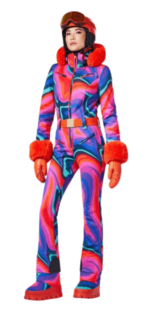 Overal Goldbergh La Fête Faux Border Ski Suit Absinthe Rainbow