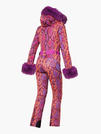 Overal Goldbergh Zafira Ski Suit Faux Border Snake Pink
