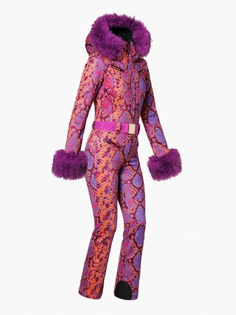 Overal Goldbergh Zafira Ski Suit Faux Border Snake Pink