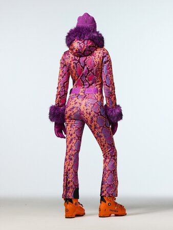 Overal Goldbergh Zafira Ski Suit Faux Border Snake Pink