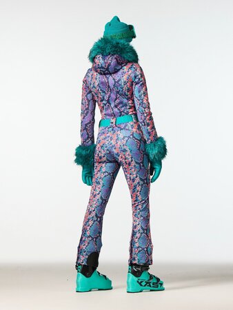 Overal Goldbergh Zafira Ski Suit Faux Border Snake Turchese