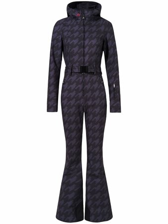 Overal Perfect Moment Tignes Ski Suit Houndstooth Black/Black